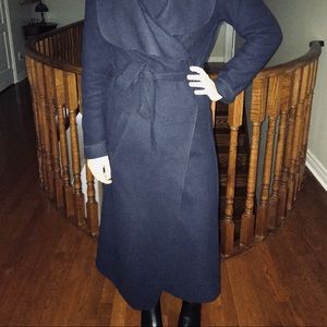 Long wool-blend overcoat